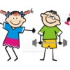 fitness kids grafika
